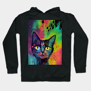 Psychedelic Colored Cat Hoodie